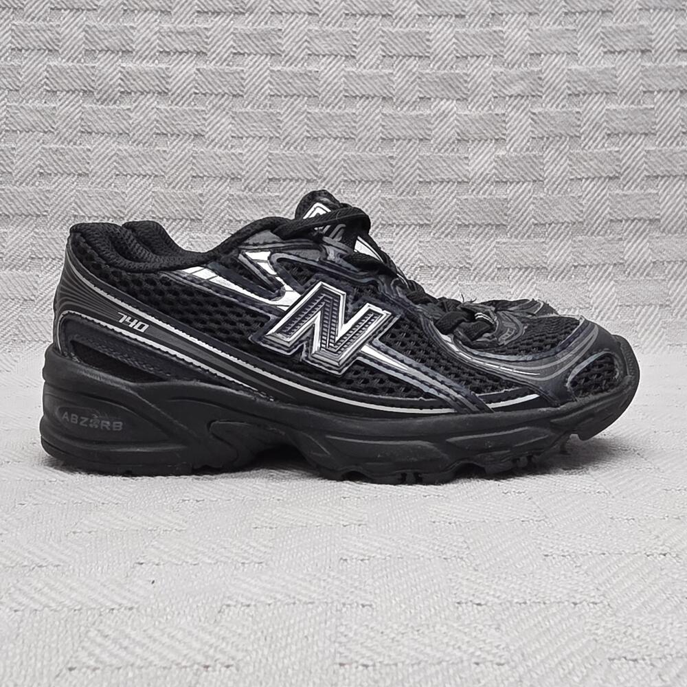 New Balance 740 Bungee Lace Sneakers PZ740BM Black Grey Kids Size 11